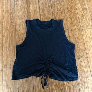 lululemon athletica Black Cropped Drawstring Tank